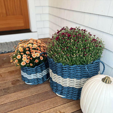 Lobster Rope Basket, Oversized 18 x 13, In the Front Door With Mums